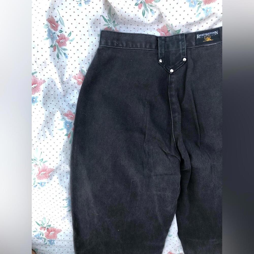 Vintage High Waisted Rocky Mountain 100% Cotton Grey Denim Jeans - Picture 6 of 9